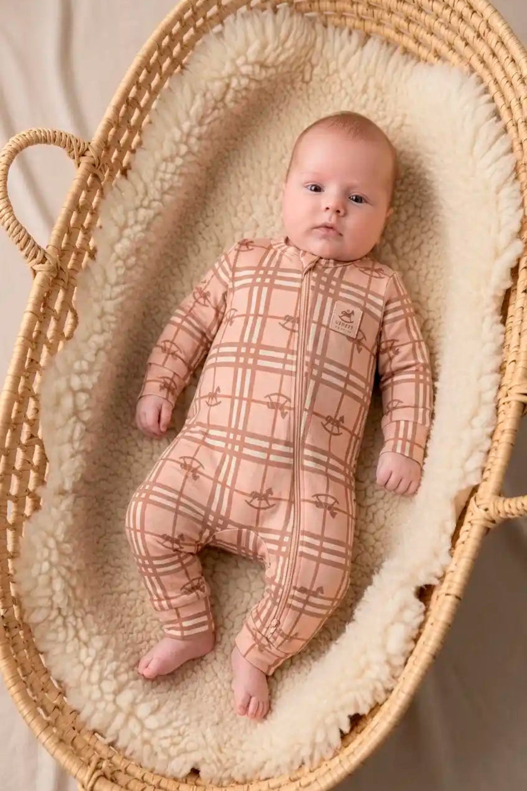 Macacão Longo de Bebê em Thermosoft Estampa Xadrez — foto 1