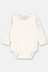 Body Bebê Manga Longa Off White com Gola Bordada Cavalinho — foto 3
