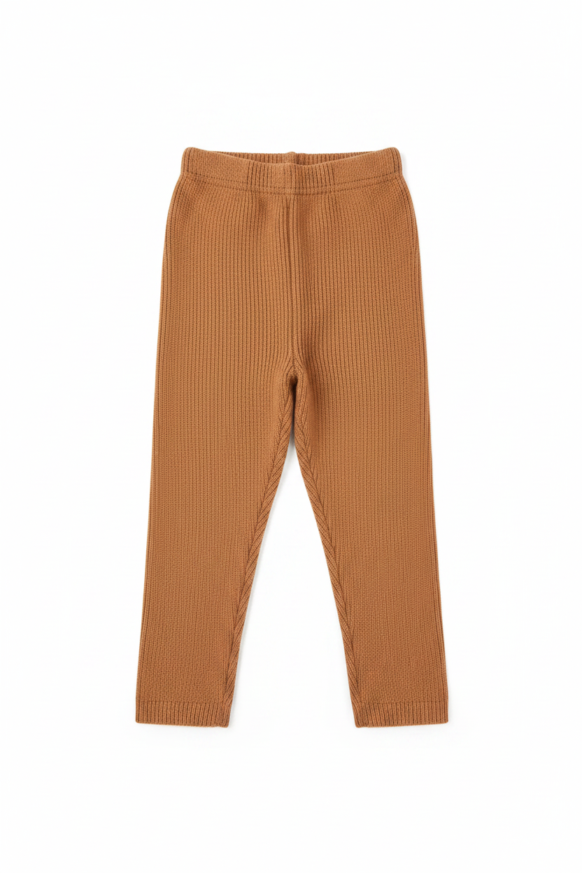 Calça Legging Infantil Tricô Avelã