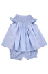Conjunto Infantil Smock Bordado à Mão Azul Bebê — foto 2