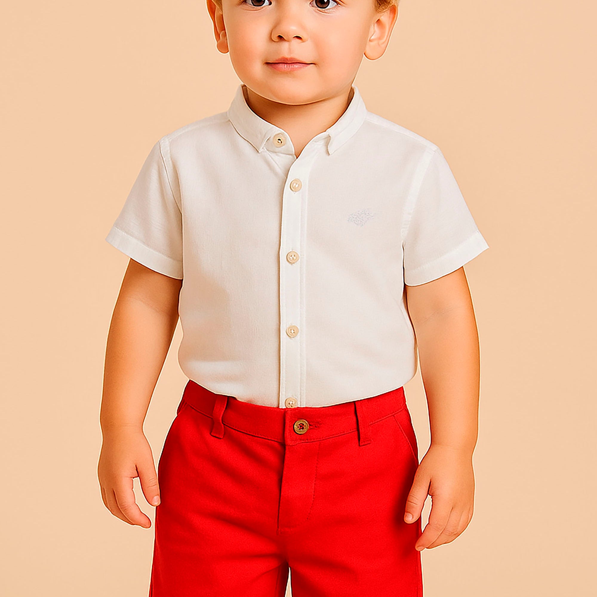 Bermuda Infantil em Linho Vermelho Premium — foto 1