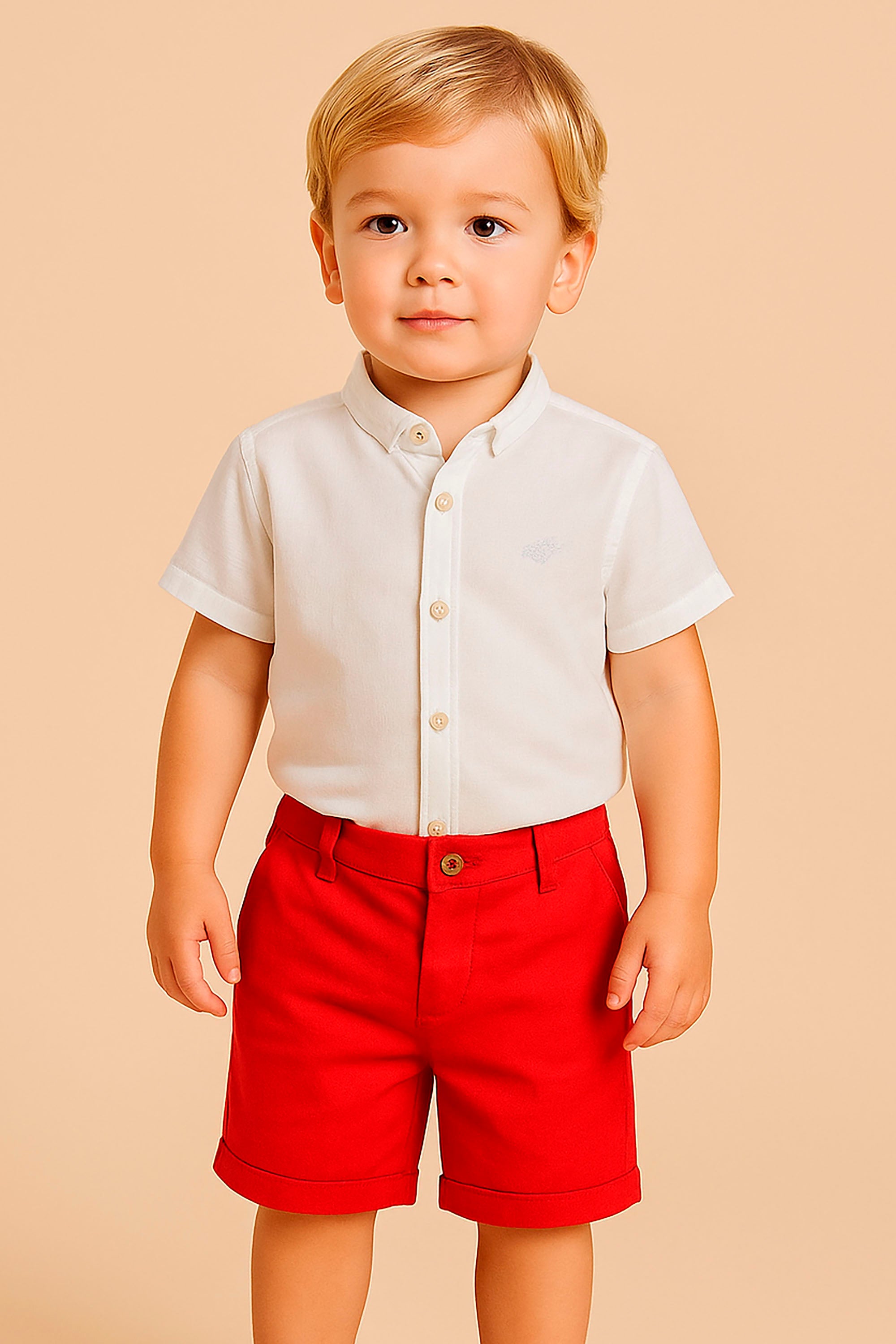 Bermuda Infantil em Linho Vermelho Premium — foto 1