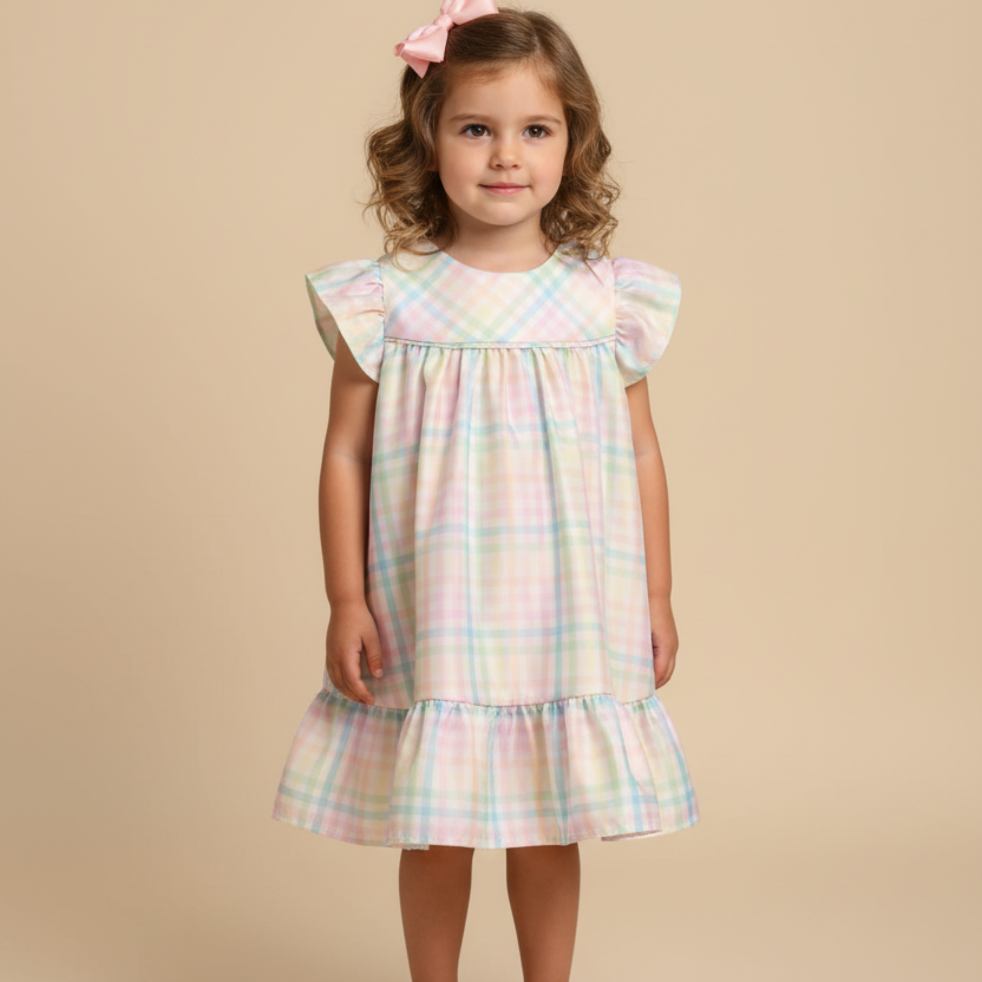 Vestido Infantil Festa Xadrez Candy Colors — foto 1
