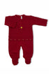 Macacão Maternidade Tricot Maitê Estampa Folhas Vermelho — foto 3