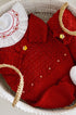Macacão Maternidade Tricot Maitê Estampa Folhas Vermelho — foto 2