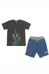 Conjunto Infantil Bermuda e Camiseta Estampa Dino — foto 2