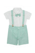 Conjunto Social Bebê Menino Bermuda com Suspensório e Gravata Verde — foto 2