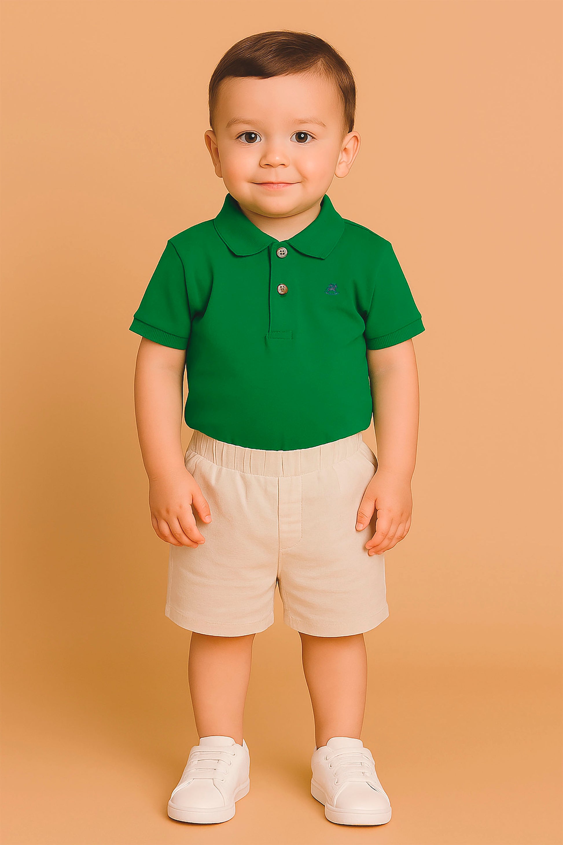 Bermuda Linho Elastano Infantil Off White — foto 1