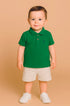 Camisa Infantil Polo Manga Curta Piquet Verde Bandeira — foto 1