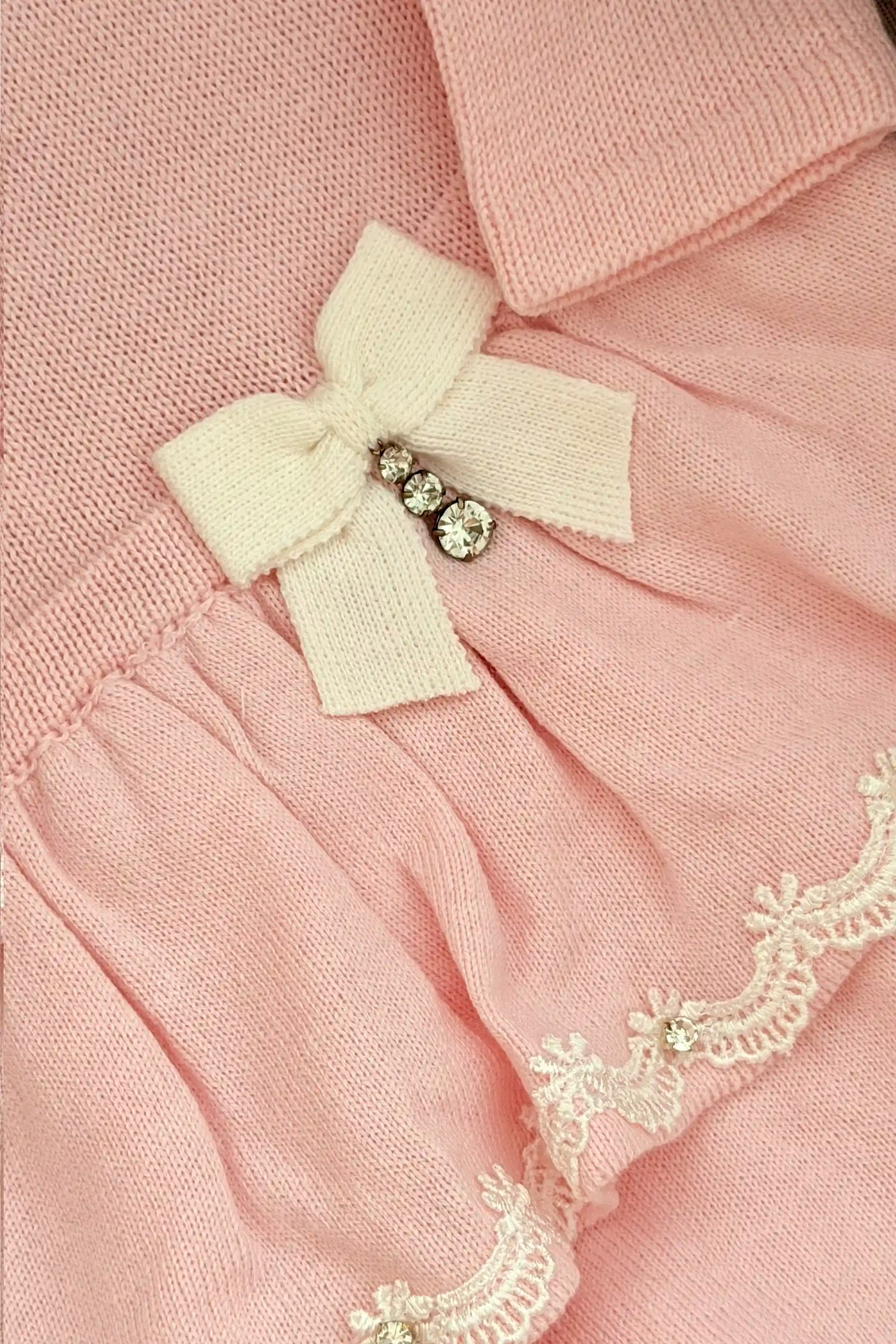 Conjunto de Maternidade Vestido Rosa Babados em Tricot — foto 4