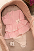 Conjunto de Maternidade Vestido Rosa Babados em Tricot — foto 2