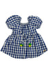 Vestido Bebê Estampa Xadrez Azul Detalhe Limão Citrus — foto 3