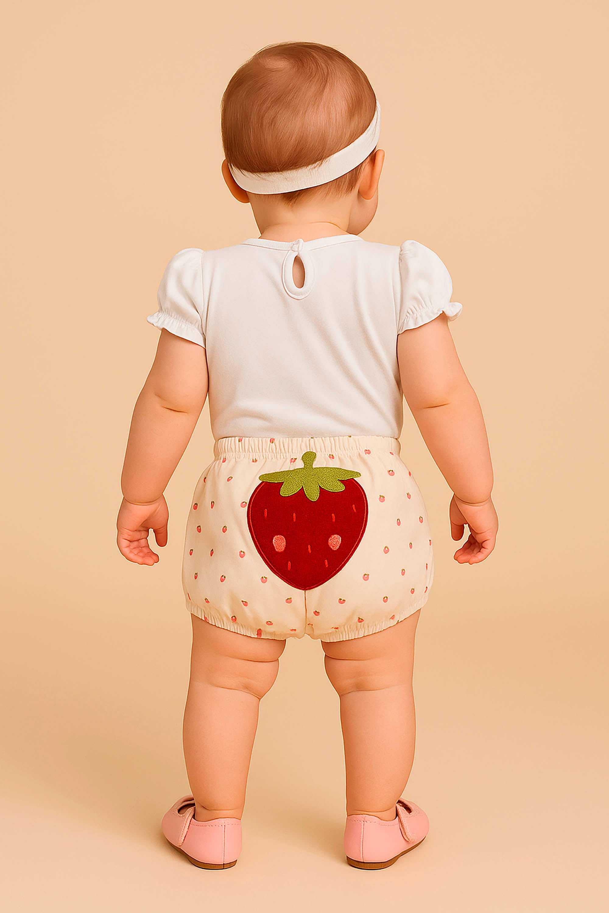 Conjunto Bebê Menina Body e Shorts Morango — foto 2