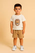 Conjunto Infantil Leone Creme com Estampa de Leão — foto 1