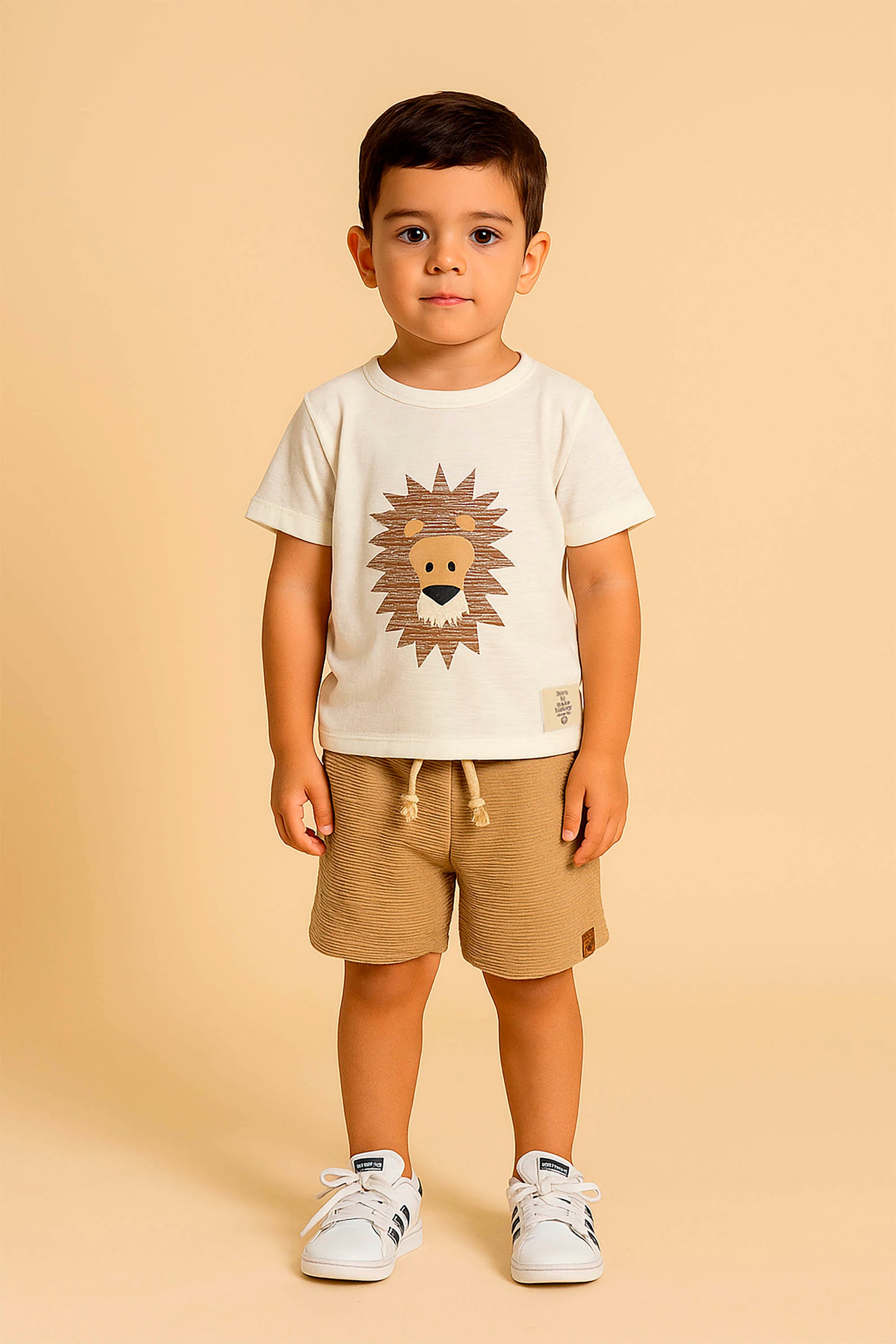 Conjunto Infantil Leone Creme com Estampa de Leão — foto 1