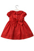 Vestido Infantil Vermelho com Bordado Smock — foto 3