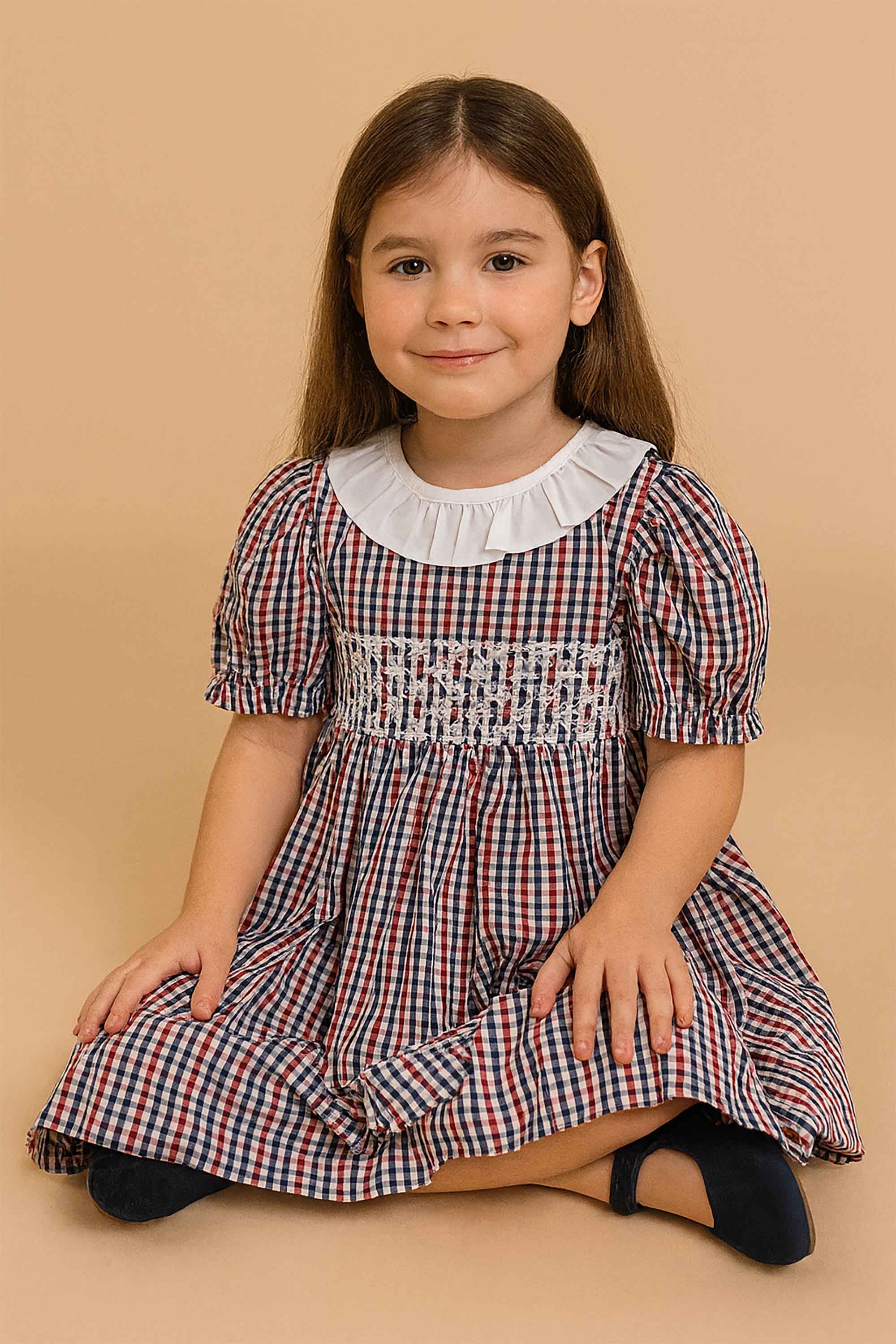 Vestido Infantil Celebrare Xadrez Vermelho — foto 1