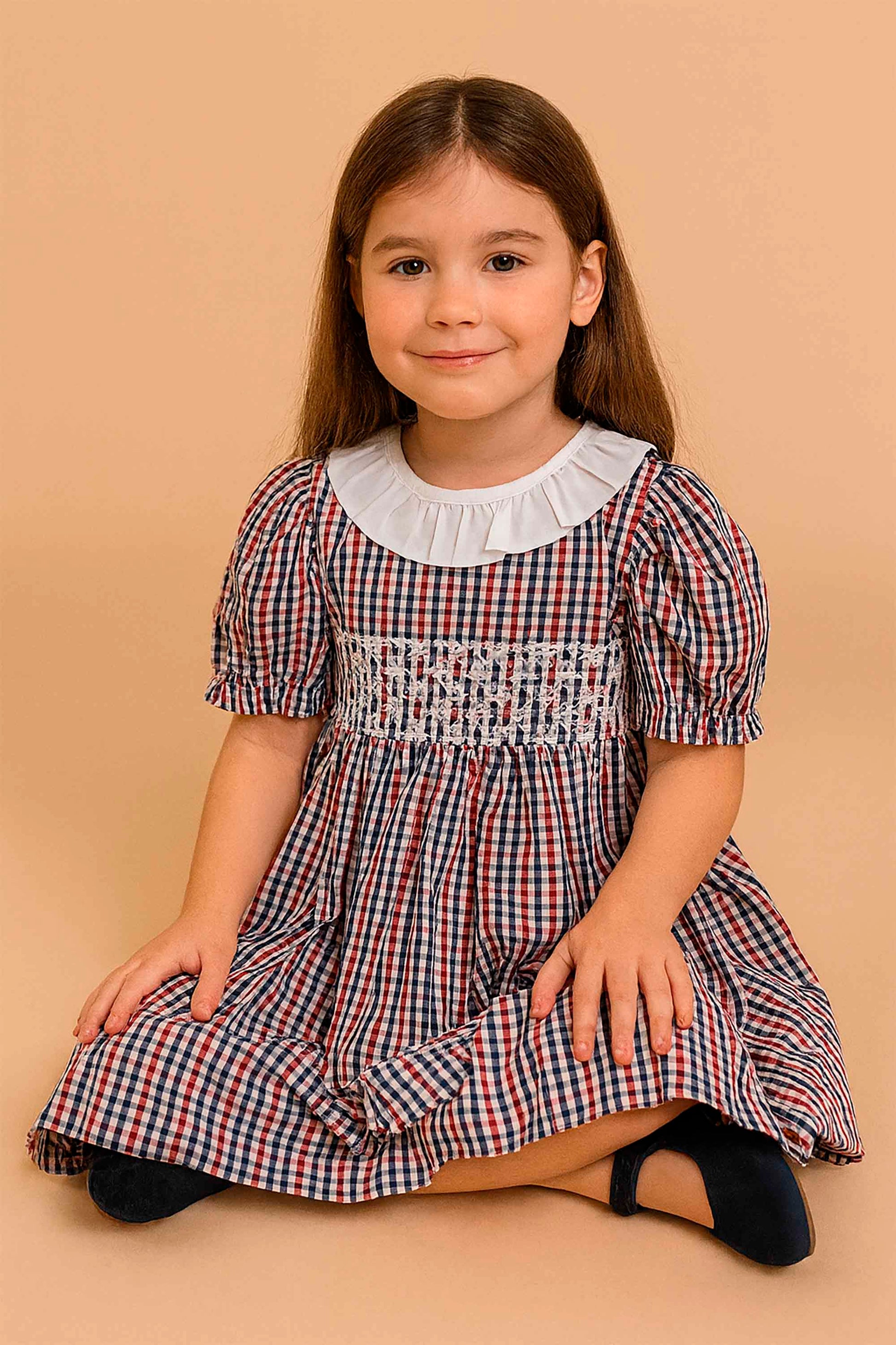Vestido Infantil Celebrare Xadrez Vermelho — foto 1