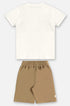 Conjunto Infantil Menino Camiseta Gola Padre Bermuda de Sarja — foto 3