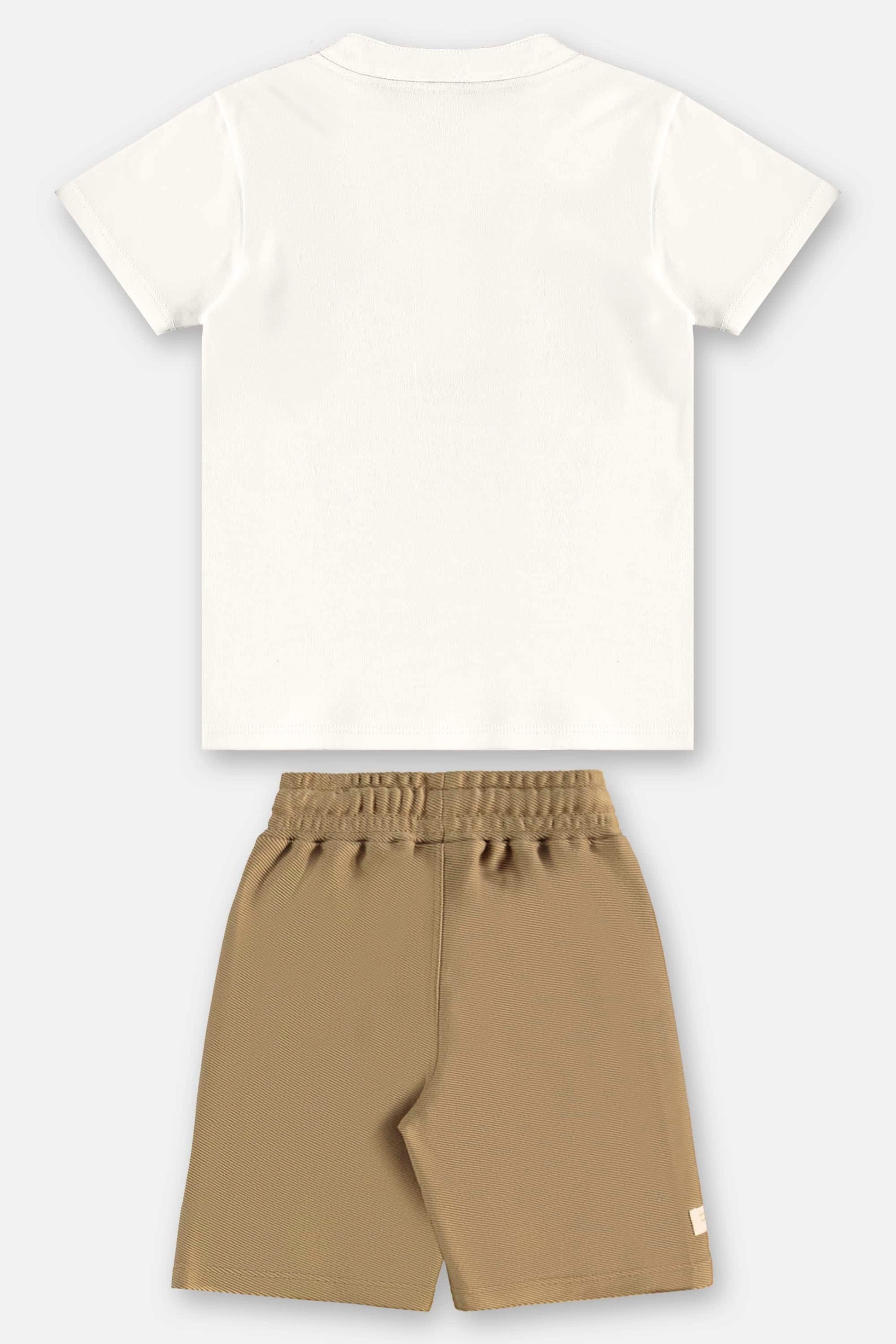 Conjunto Infantil Menino Camiseta Gola Padre Bermuda de Sarja — foto 3