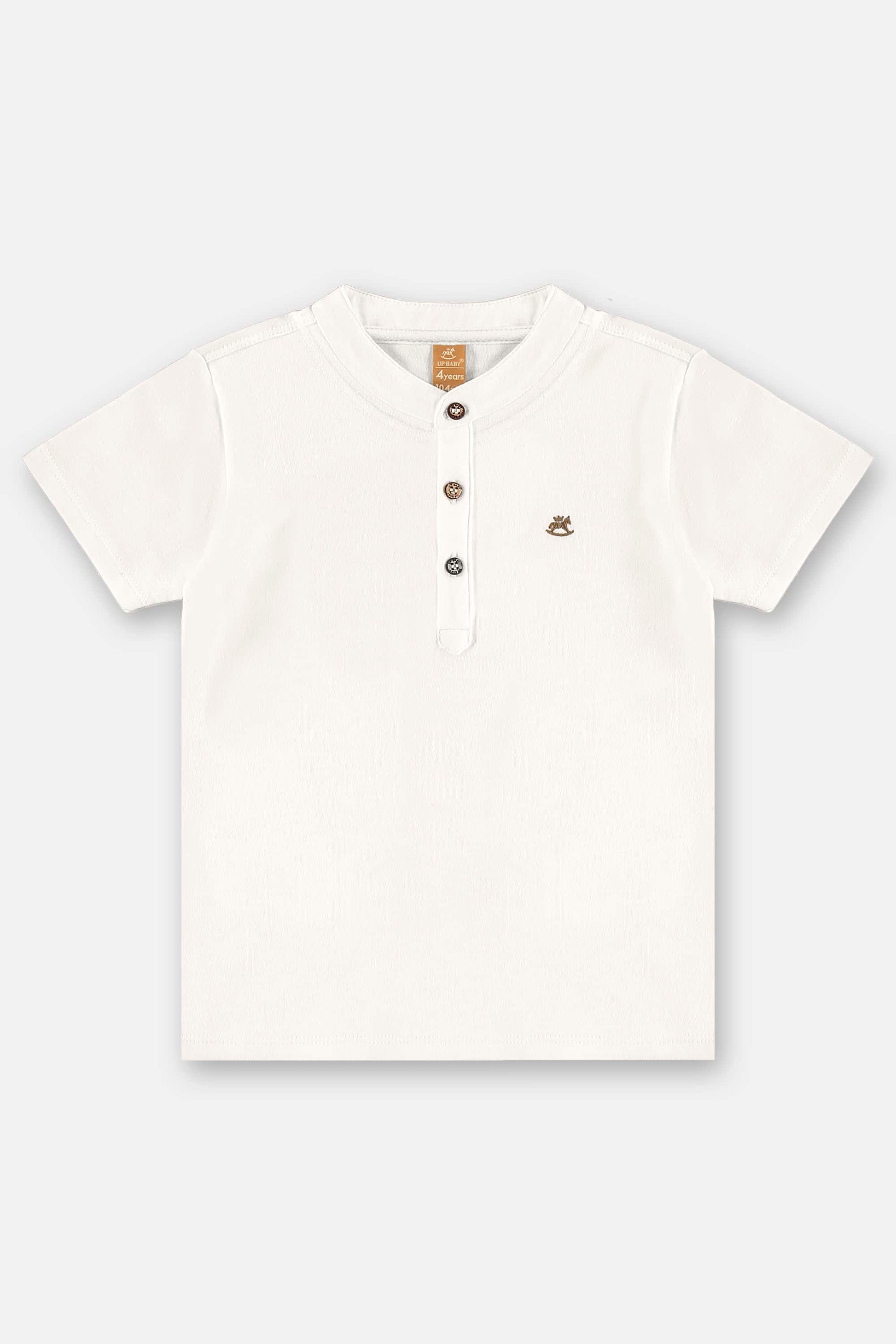 Conjunto Infantil Menino Camiseta Gola Padre Bermuda de Sarja — foto 4