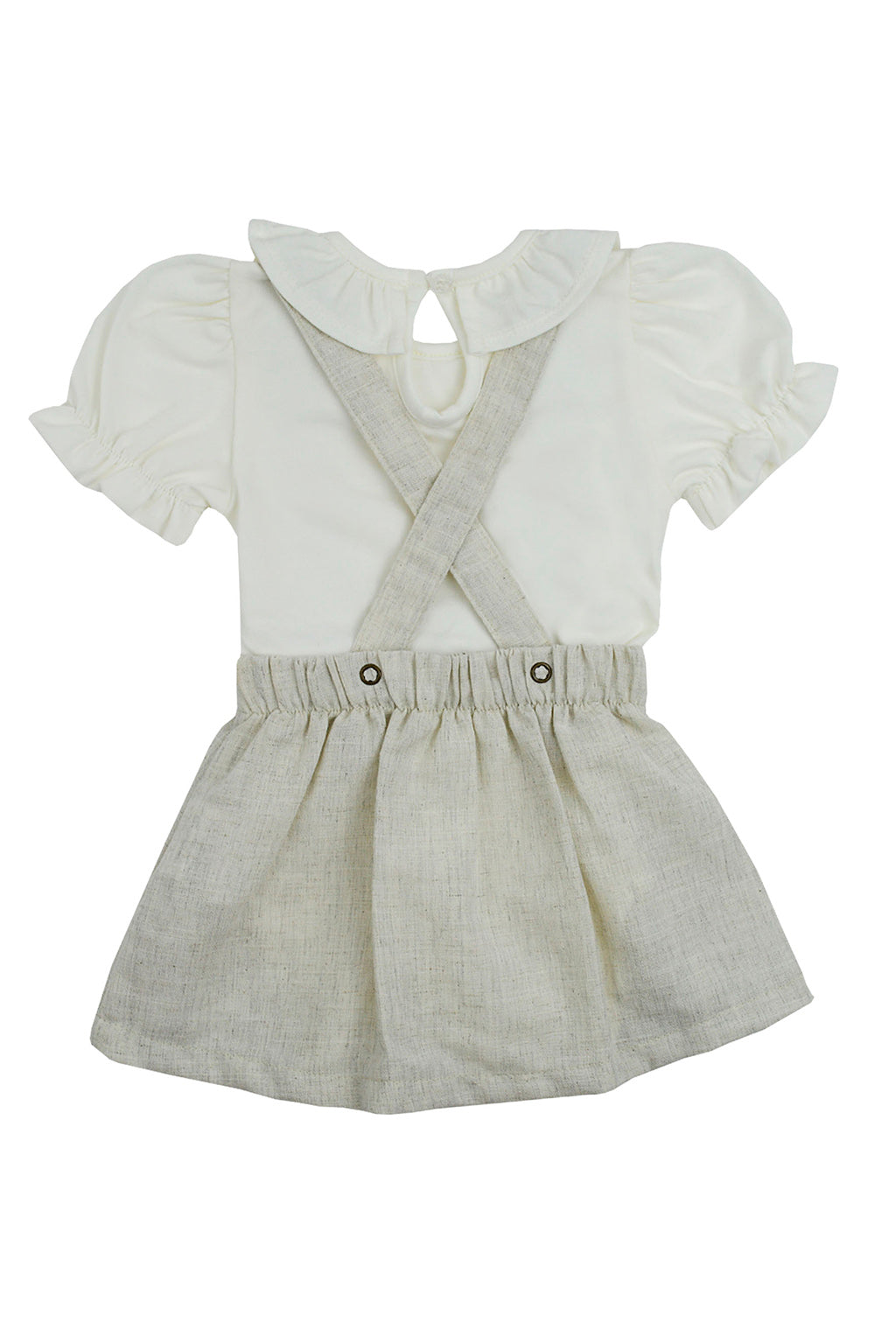 Conjunto para Bebê Menina Salopete Margaridas com Body Gola Babado — foto 3