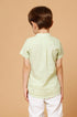 Camisa Infantil Menino Manga Curta Gola Padre Verde Claro — foto 3