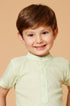 Camisa Infantil Menino Manga Curta Gola Padre Verde Claro — foto 2