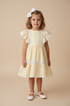 Vestido Infantil Amanda Amarelo com Babados e Renda Guipir — foto 1