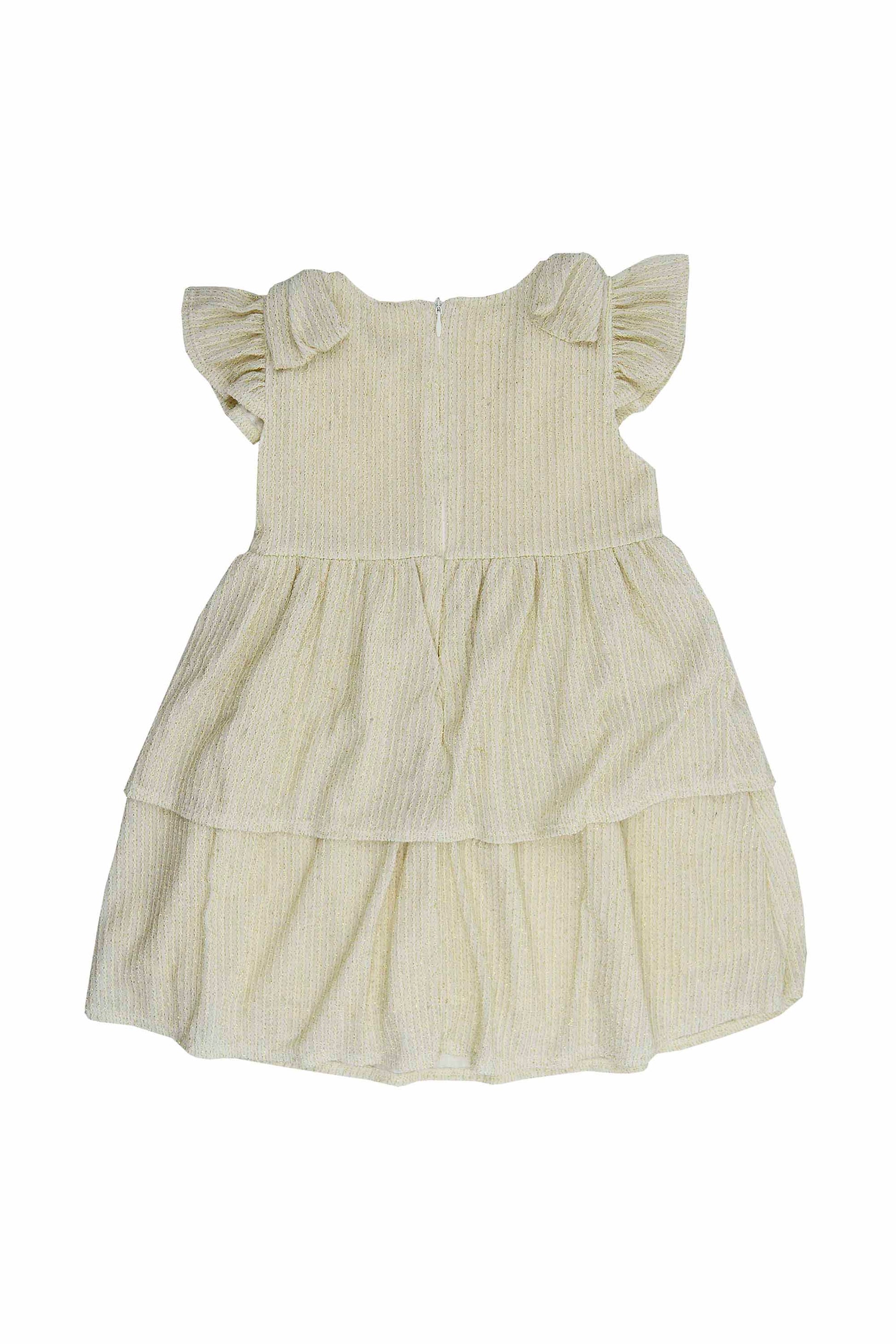 Vestido Infantil Lurex Dourado com Babados Shine — foto 5