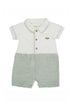 Macacão Curto Polo Oliver Bebê Menino Verde e Off White — foto 2