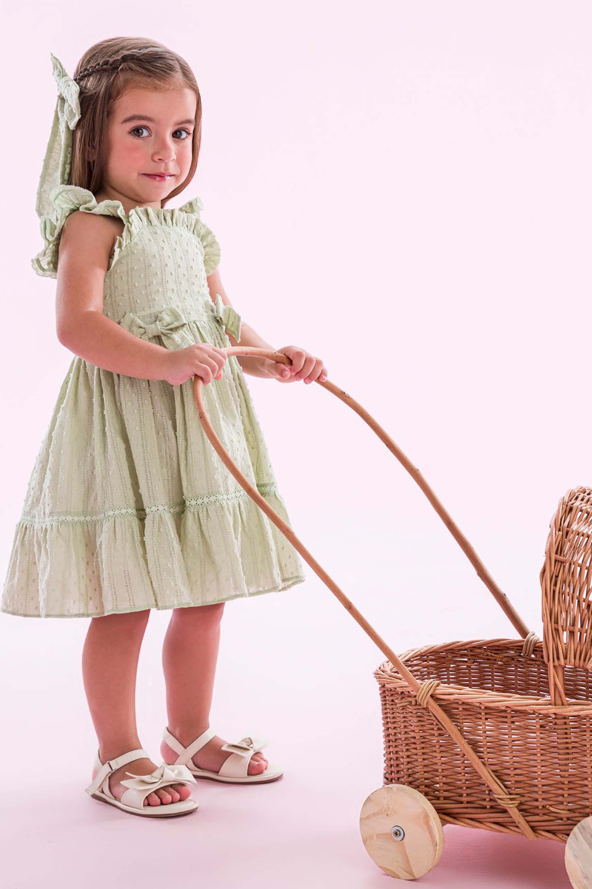 Vestido Infantil Verão Pipoquinha Verde Claro — foto 2
