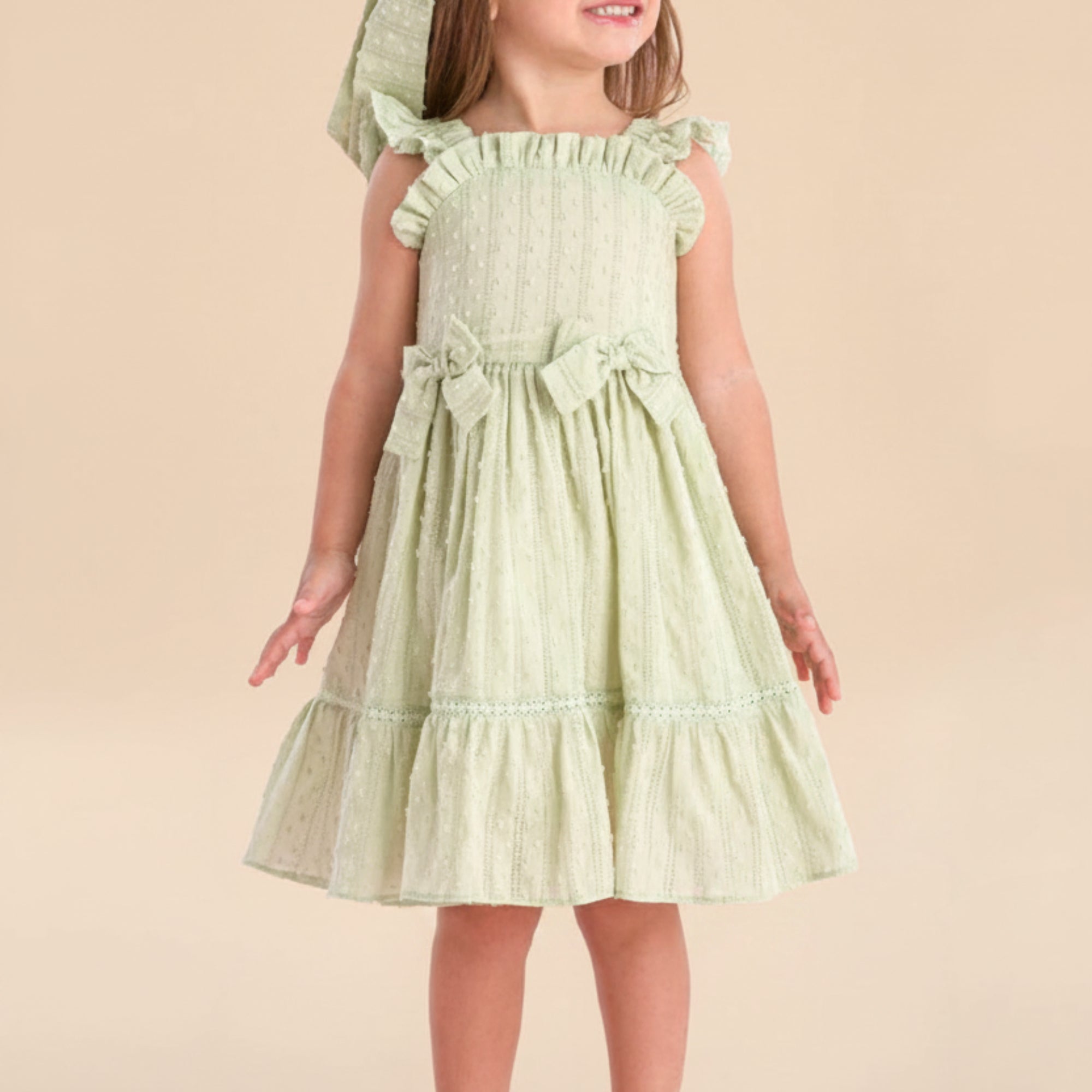 Vestido Infantil Verão Pipoquinha Verde Claro — foto 1
