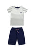Conjunto Infantil Menino Verão Navy Listras Azul Marinho — foto 2