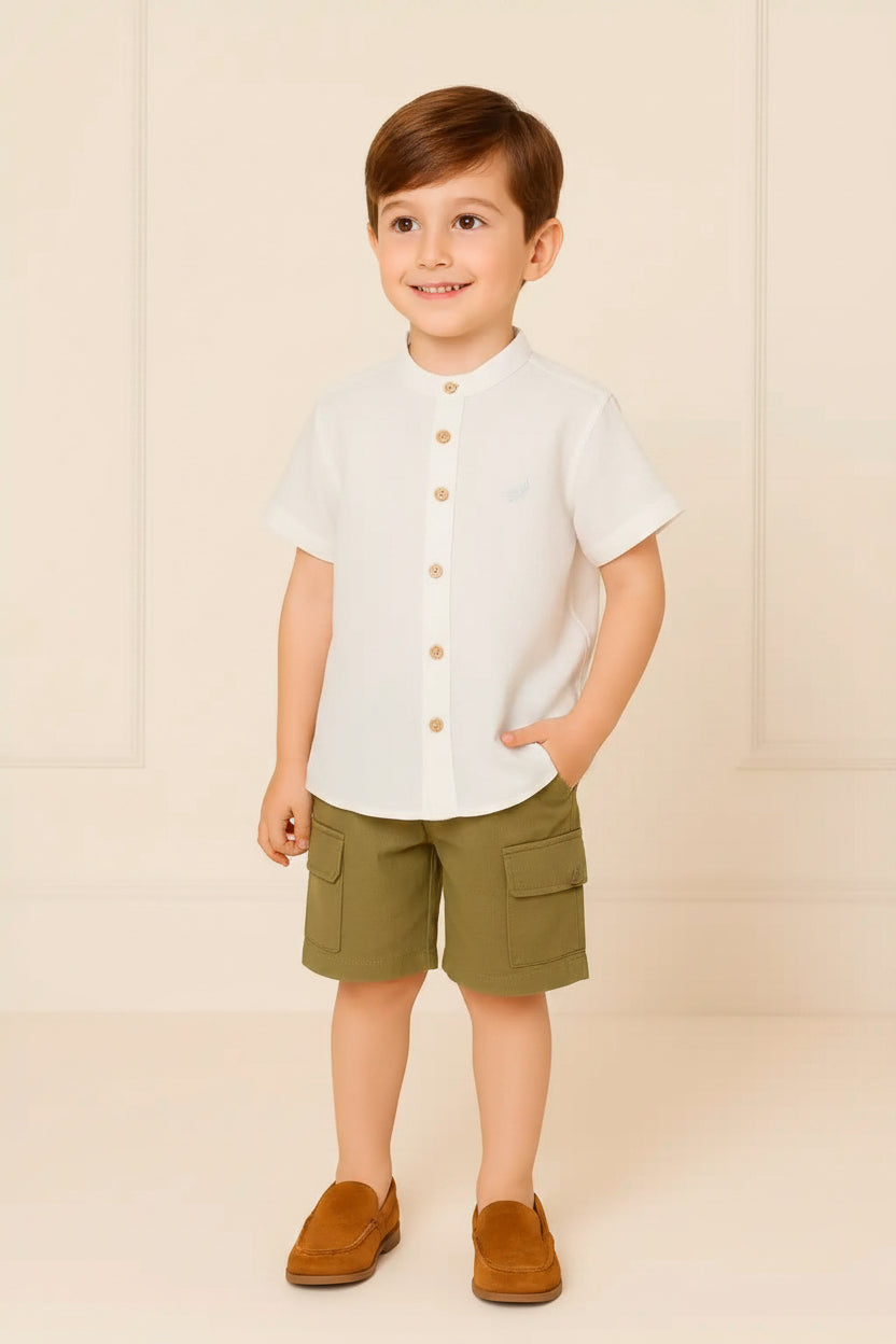 Bermuda Infantil Verde Neutro Dame Dos — foto 1