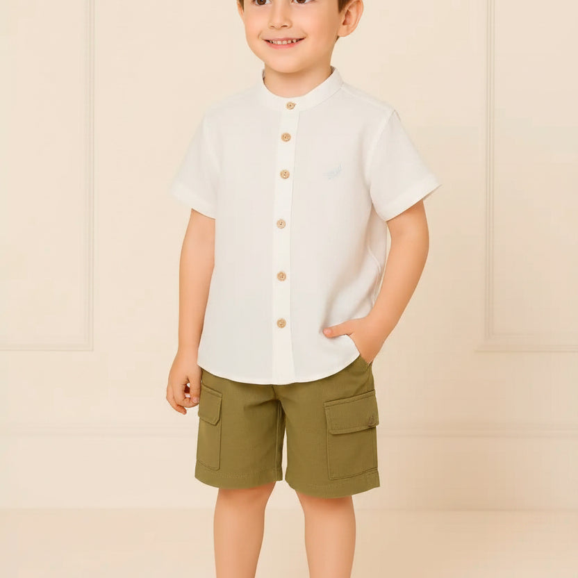 Bermuda Infantil Verde Neutro Dame Dos — foto 1