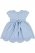 Vestido Infantil Azul Claro com Barra e Gola Festonê — foto 3