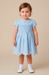 Vestido Infantil Azul Claro com Barra e Gola Festonê — foto 1