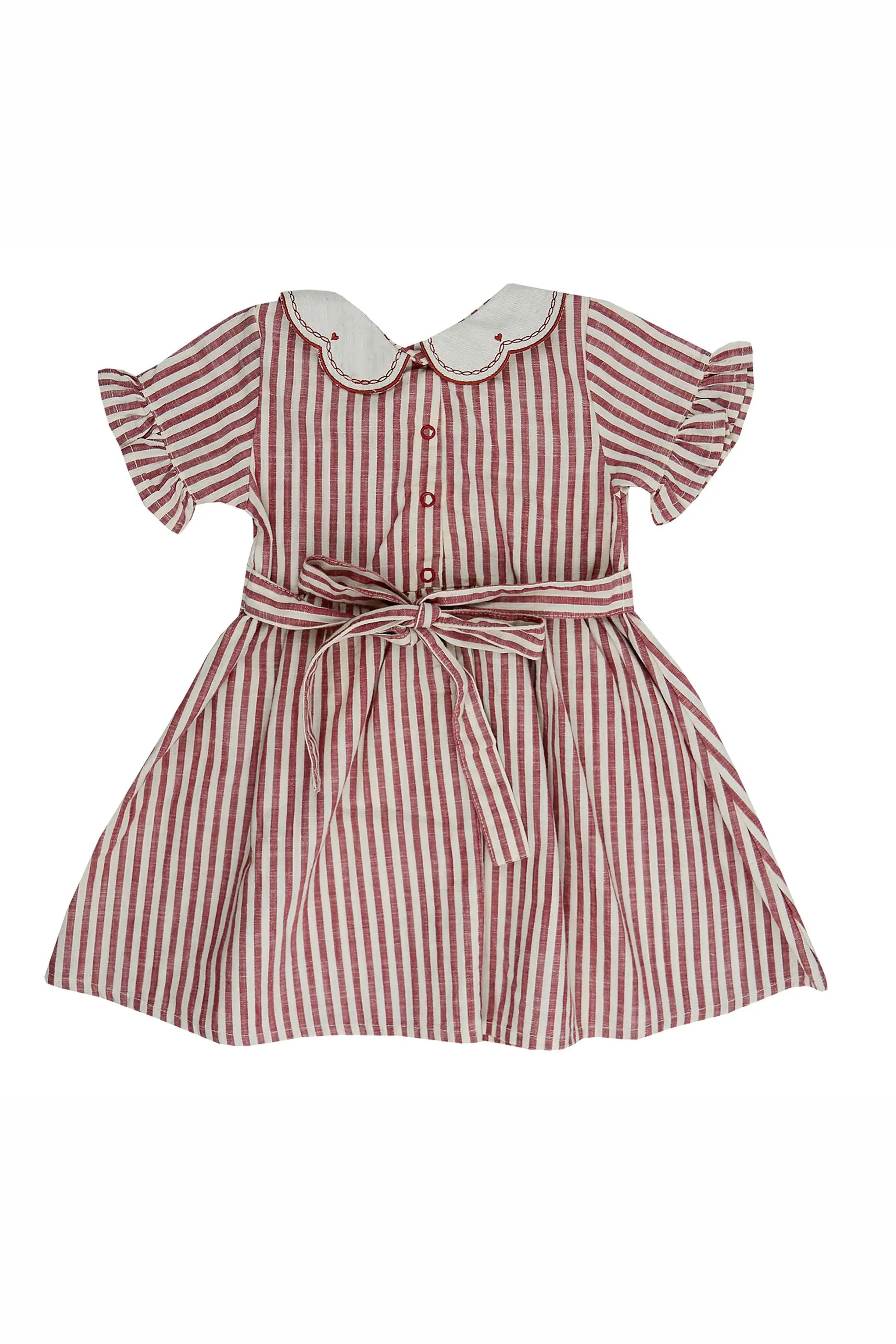 Vestido Infantil Listrado com Gola Bordada Sailor — foto 4