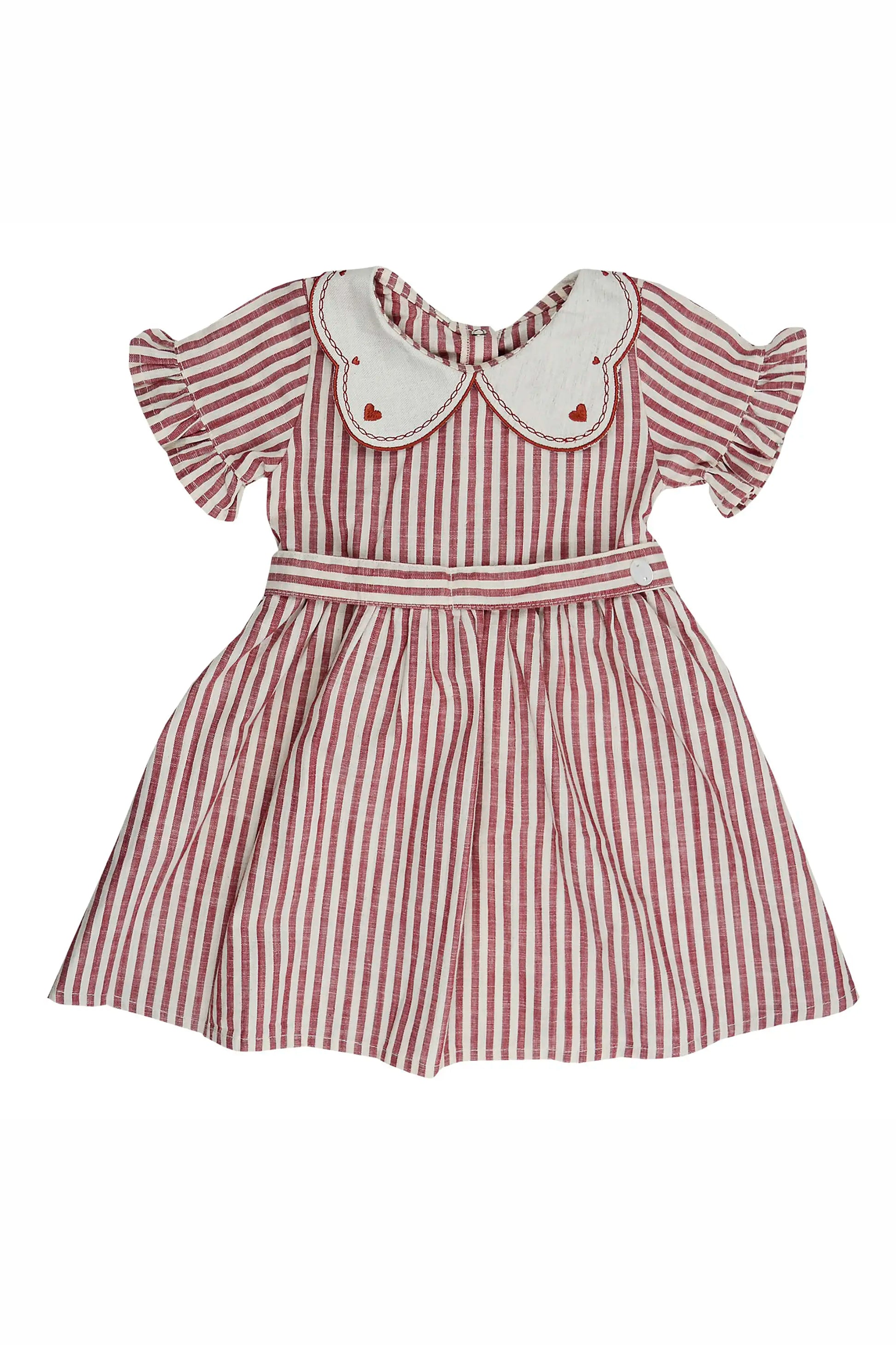 Vestido Infantil Listrado com Gola Bordada Sailor — foto 3