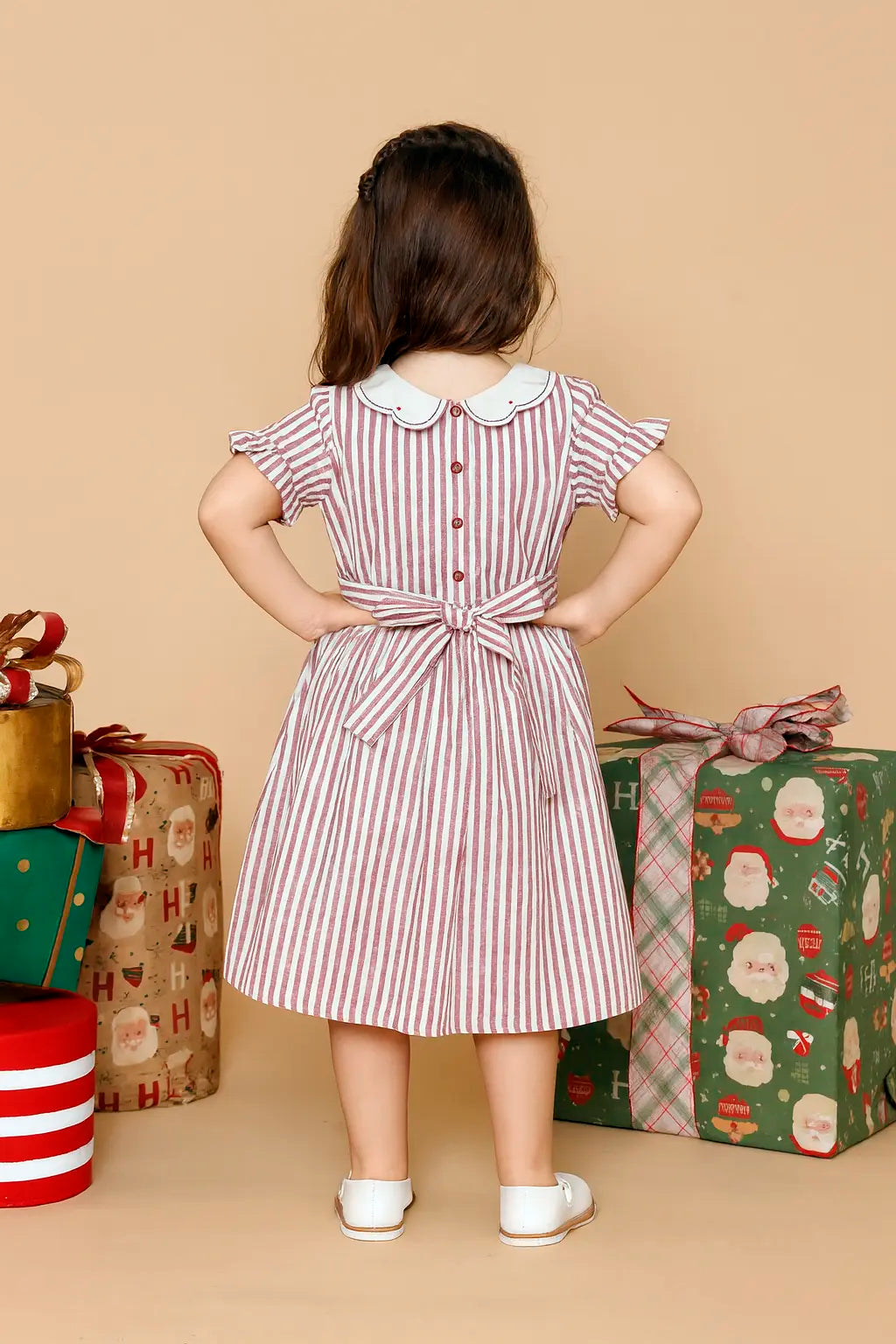Vestido Infantil Listrado com Gola Bordada Sailor — foto 2
