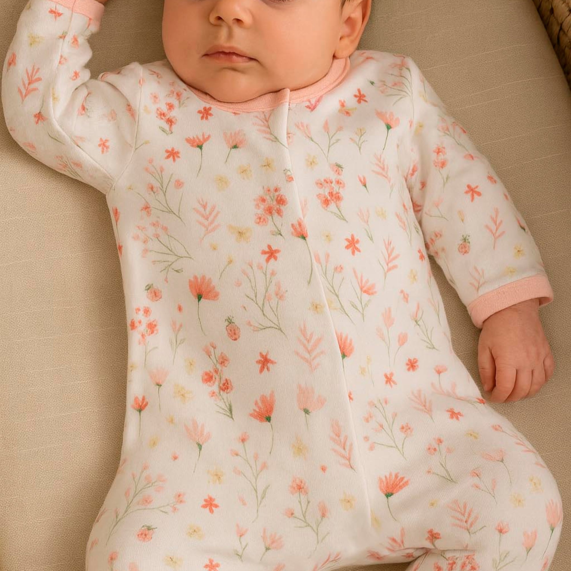 Macacão Bebê Comprido com Zíper Joaninha Algodão Egípcio — foto 1