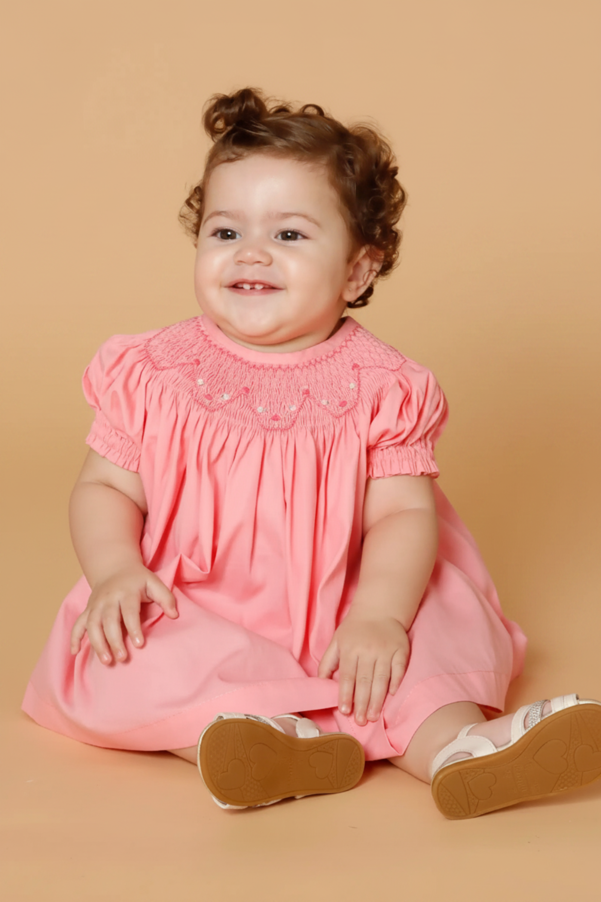 Vestido Russinho Bebê Menina Rosa Chiclete — foto 1