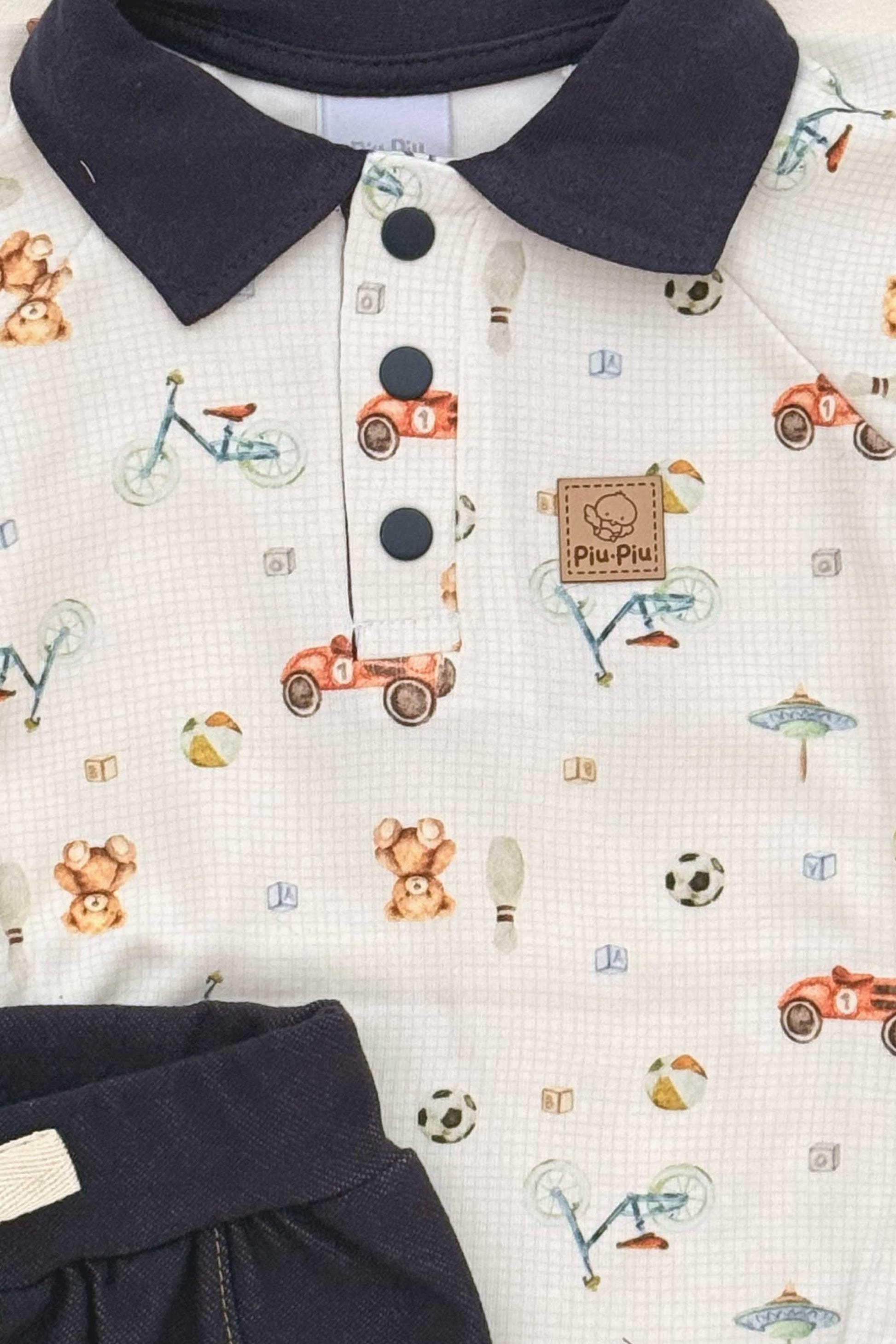 Conjunto Menino Algodão Egípcio Body e Shorts Estampa Vintage Toys — foto 5