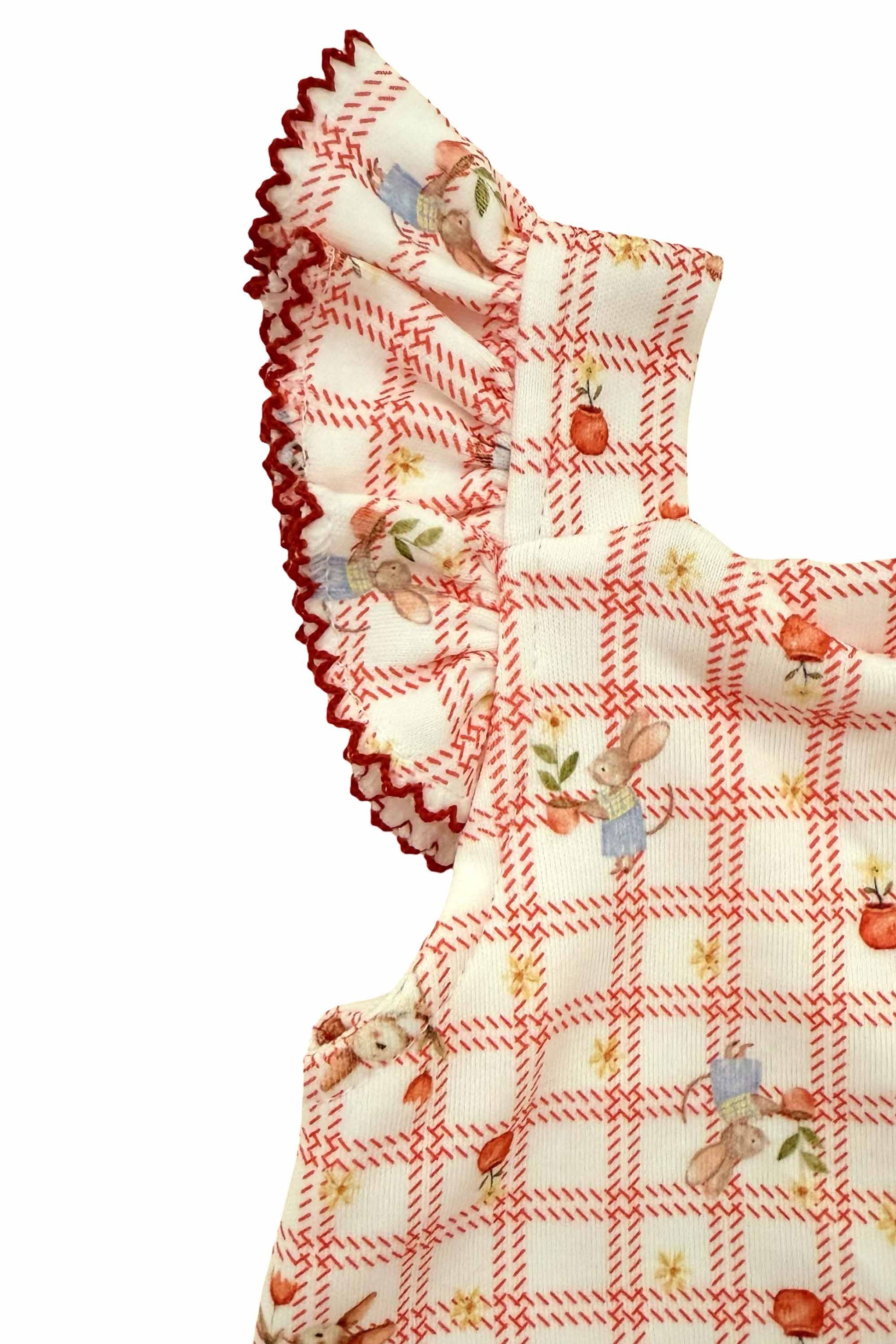 Conjunto Bebê Menina Algodão Egípcio — Estampa Xadrez Ratinhas