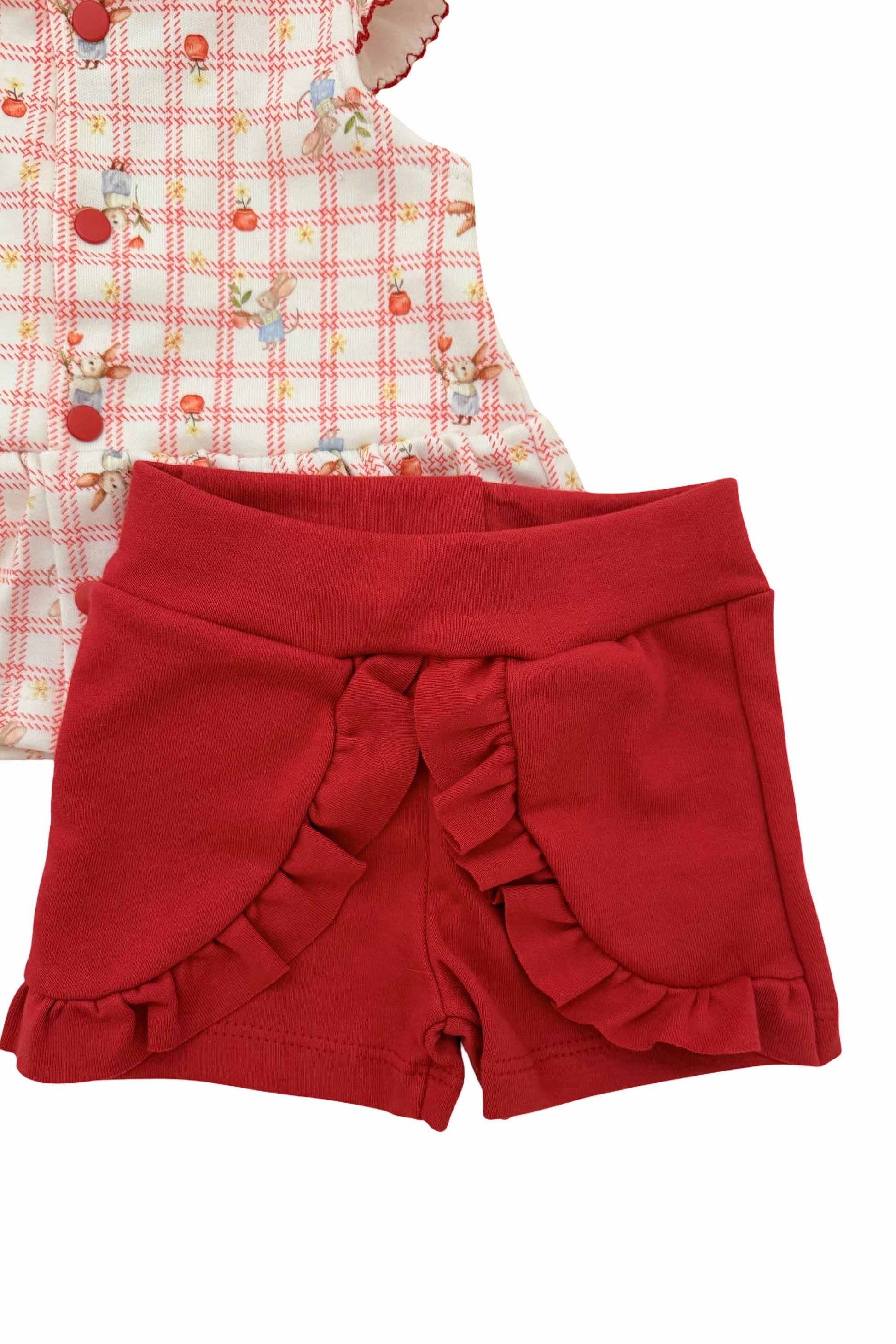 Conjunto Bebê Menina Algodão Egípcio Estampa Xadrez Ratinhas — foto 5