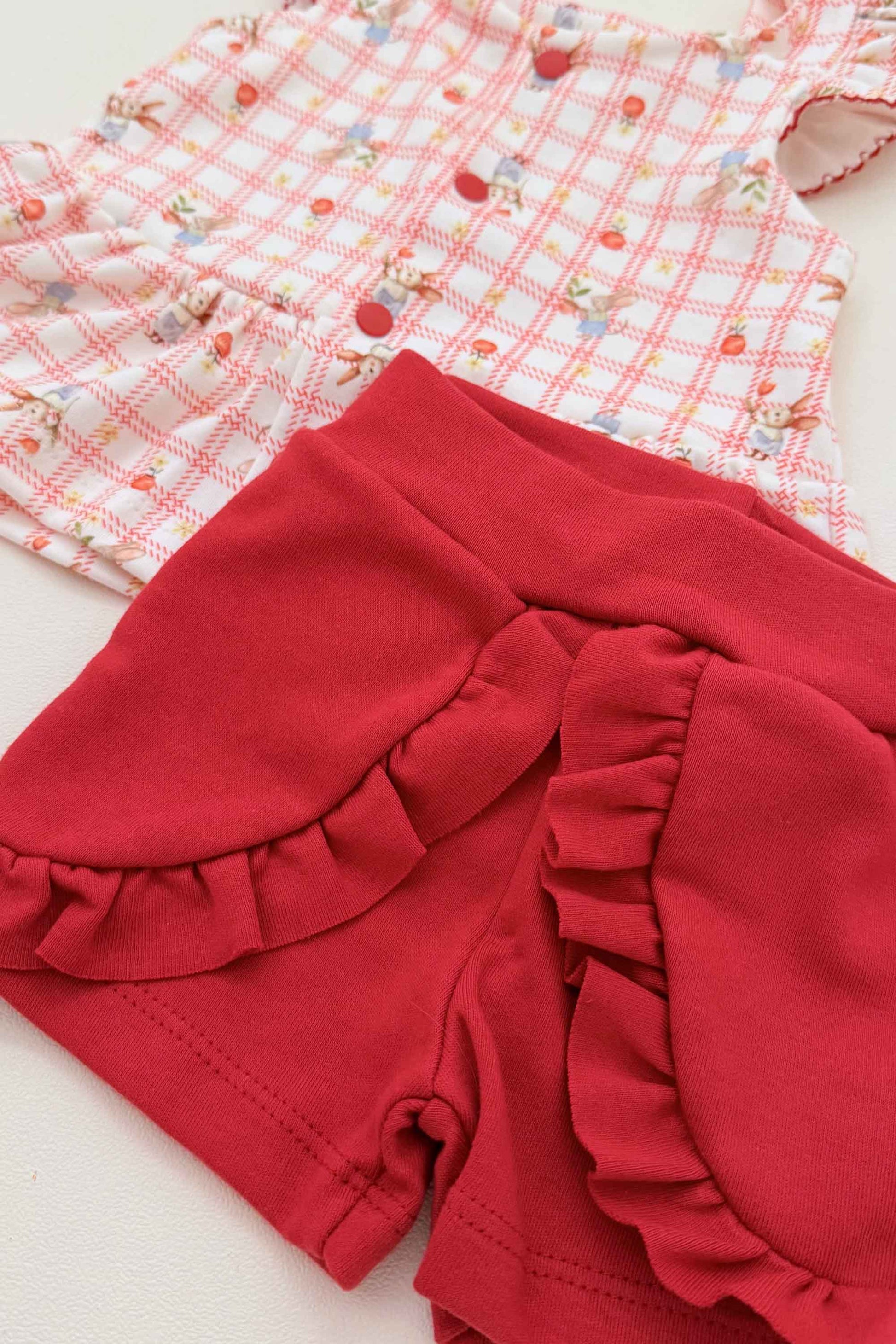 Conjunto Bebê Menina Algodão Egípcio Estampa Xadrez Ratinhas — foto 4