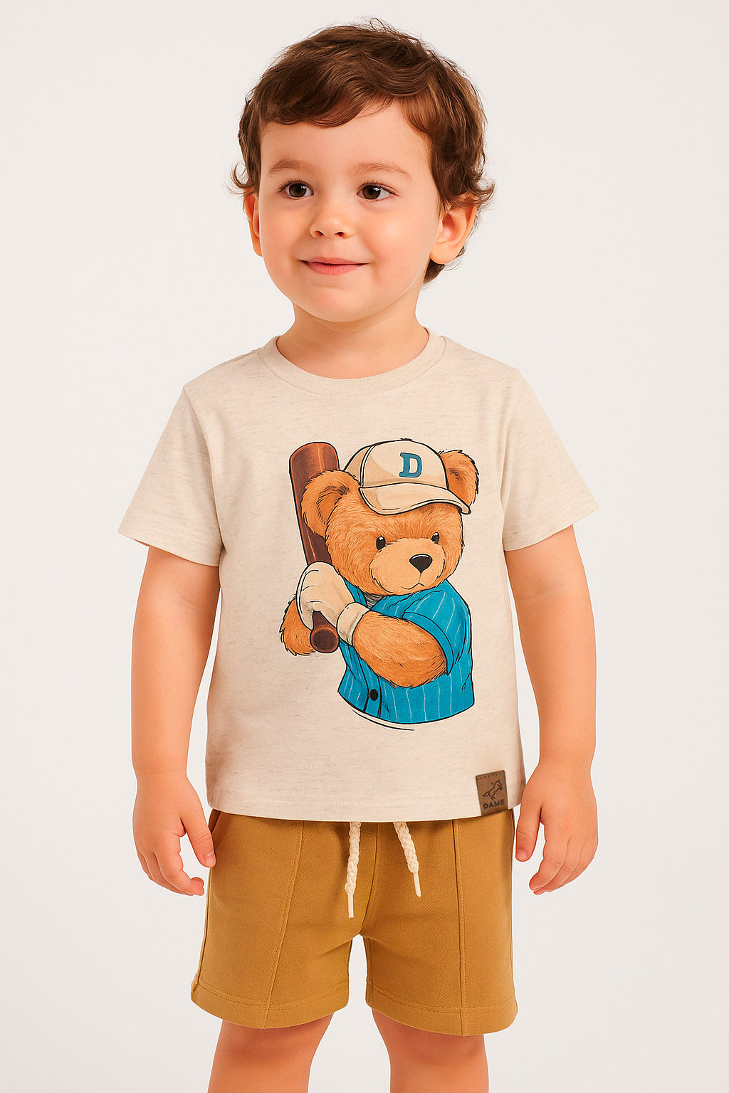 Camiseta Manga Curta Infantil Menino Teddy Beisebol — foto 1