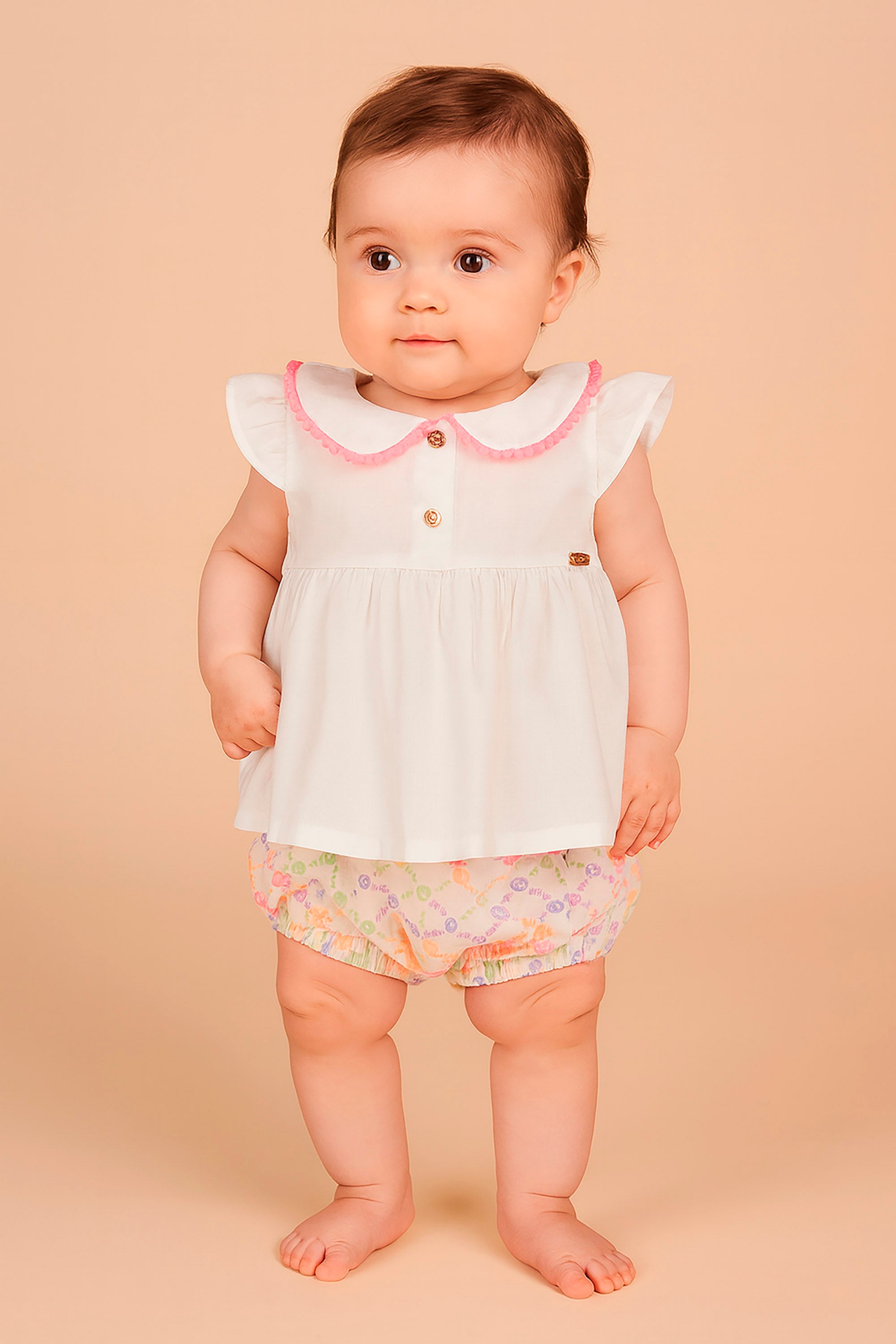 Conjunto Bebê Menina Blusa e Tapa Fralda — foto 1