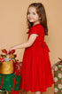 Vestido Infantil Casinha de Abelha Vermelho Escuro — foto 2